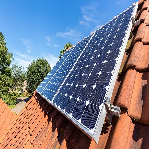 mounting solar panels on tile rooftop