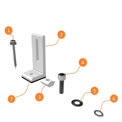 L Feet Solar Metal Roof Mounting Structure