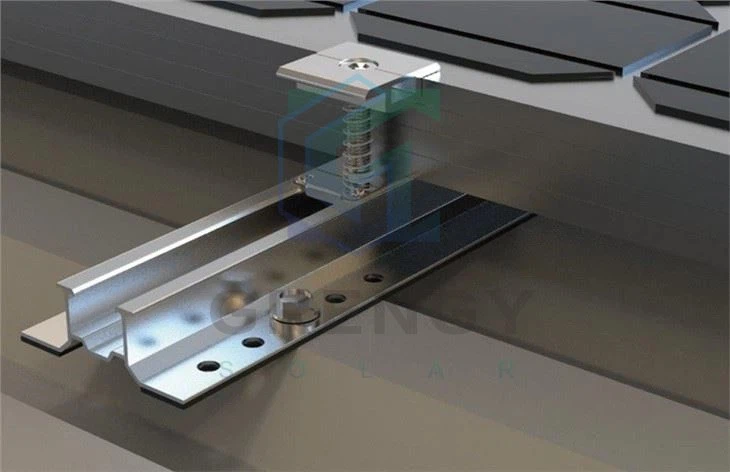 Solar Trapezoidal Metal Roof Racking Rails System