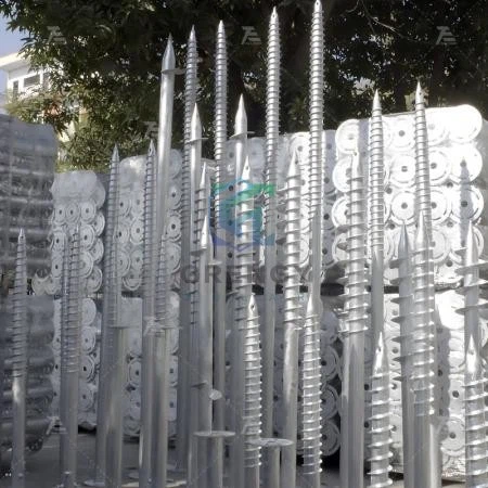 Galvanized Square Flange Spiral Ground Pile Earth Screw Anchor Fence