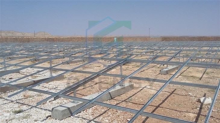 HDG Steel Ground Solar Brackets With Concrete Base