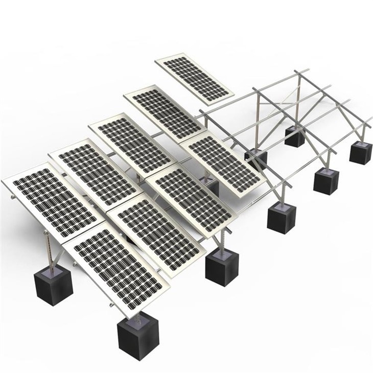 HDG Steel Ground Solar Brackets With Concrete Base